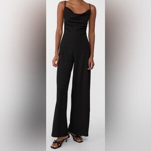 Stradivarius Black Wide-Leg Jumpsuit